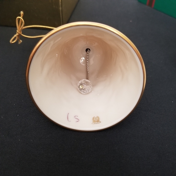 Vintage 1985 Lenox Christmas Bell Angel Ornament 24kt Gold Trim Orginal Box - Picture 10 of 11